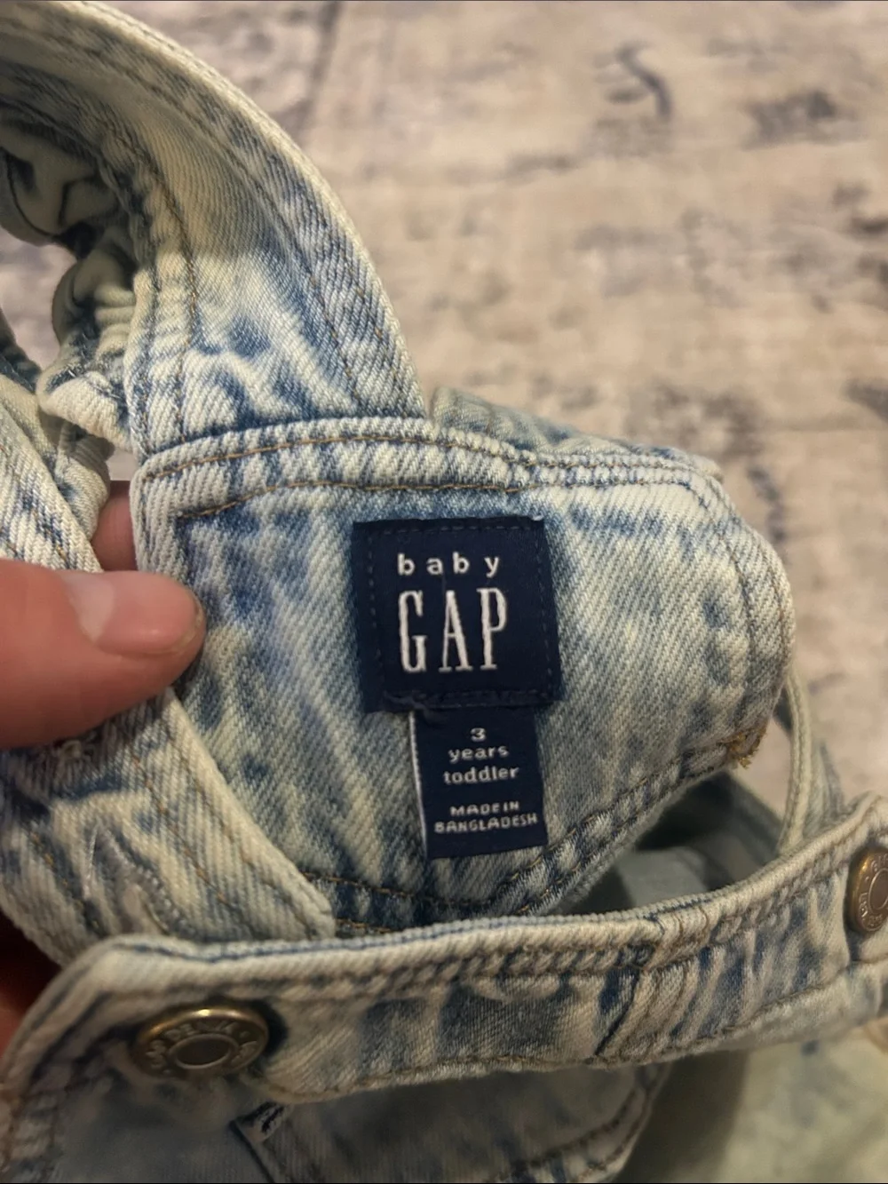 GAP Light Blue Denim Shortalls with Frayed Hem